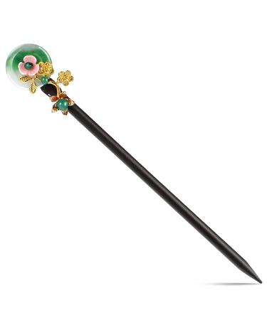 Lurrose Chinese Retro Wooden Hair Stick Jade Hairpin Chinese Women Hair Chopsticks - Buy Online on GoSupps.com