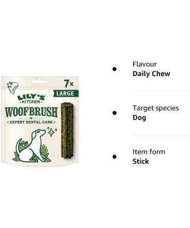 Lily's Kitchen Woofbrush Dental Chew - Natural Dental Sticks for Large Dogs (4 Packs of 7 Chews) Dental Care 329 g (Pack of 4) - Buy Online on GoSupps.com