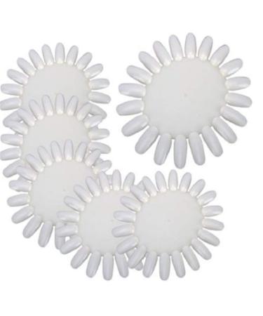 ccHuDE 10 Pcs White Acrylic Wheel False Nail Art Tips Nail Polish Practice Display Tips Nail Art Tools