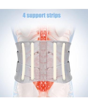 Adjustable Back Bandage for Pain Relief | Breathable Lordosis Belt for Sciatica & Waist Support | Men & Women | Medium Light Gray - Buy Online on GoSupps.com