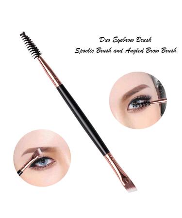 Double Ended Makeup Brushes for Foundation and Angled Eyebrow - Blend Liquid, Powder, Concealer, Blush, Eyeshadow - Buy Online on GoSupps.com