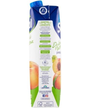 Parmalat Santal Fruit Juice Peach Sweet by Nature Zero Added Sugar Peach Fruit Juice No Added Sugar Refreshing Drink Tetrapack 1000 ml - Buy Online on GoSupps.com