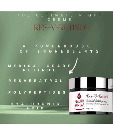 Res-V-Retinol Anti-Aging Night Cream Resveratrol & Retinol Moisturizer for Face Neck & D collet | Hydrating & Brightening Formula 1.7oz - Buy Online on GoSupps.com
