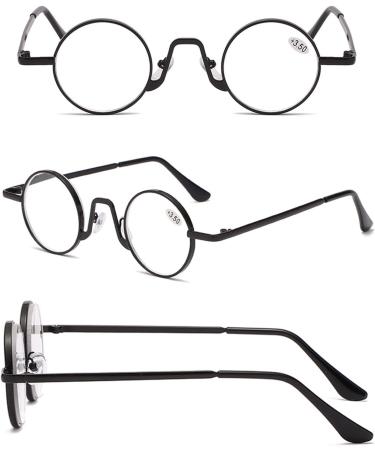 Buy Koosufa Round Reading Glasses with Blue Light Filter - Ultra-Light Retro Metal Design for Men & Women - Anti-Fatigue Visual Aid - Various Thickness Options Available - Buy Online on GoSupps.com