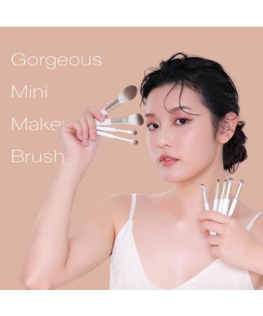 Solone Mini Makeup Brush Set - 9 Travel-Sized Vegan Brushes with Synthetic Wood Handles for Powder Contour Blush Eyeshadow & More - Cruelty Free - Buy Online on GoSupps.com