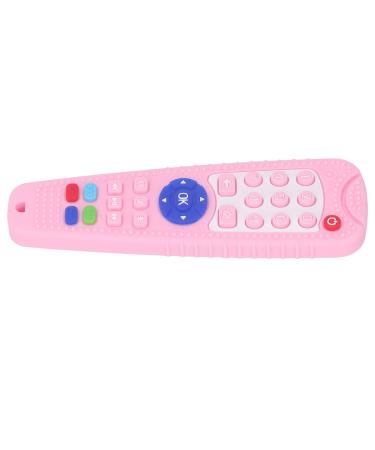 Baby Teether Toy Bright Colors Improve Coordination Reduce Discomfort High Simulation Silicone Remote Control Baby Teether Toy Attracts Attention for Baby (Pink)