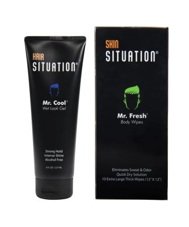Mr. Cool Wet Look Hair Gel & Mr. Fresh Body Wipes