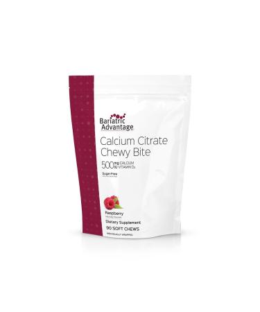 Bariatric Advantage Calcium Citrate Chewy Bites 500mg with Vitamin D3 for Bariatric Surgery Patients Including Gastric Bypass and Sleeve Gastrectomy Sugar Free - Raspberry Flavor 90 Count - Buy Online on GoSupps.com