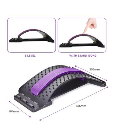 Back Massager Magic Stretcher - Pain Relief & Relaxation Equipment | Backhide & See Massager for Lumbar Support - Black/Purple - Buy Online on GoSupps.com