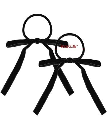 Limtula 2pieces Colorful Ribbon Bowknot Hair Scrunchies Elastic Hair Ropes Ponytail Holder Festival Woman Hair Supplies Black - Buy Online on GoSupps.com