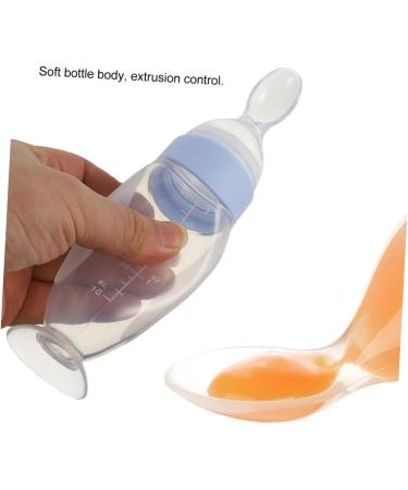 Safigle 3 Pack Silicone Squeeze Muesli Rice Cereal Feeders | Baby Grain Feeder | Durable Feeding Bottles for Infants | 21x5x5cm | Blue - Buy Online on GoSupps.com