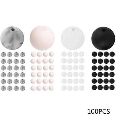 100 Pcs 9mm Round Silicone Beads Set for DIY Necklace Bracelet, Teething & Chewing Beads for Handicraft Jewelry - Buy Online on GoSupps.com