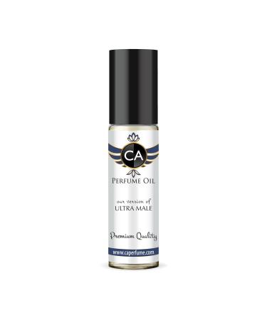 CA Perfume Impression of Ultimate Male For Men Replica Fragrance Body Oil Dupes Alcohol-Free Essential Aromatherapy Sample Travel Size Concentrated Long Lasting Attar Roll-On 0.3 Fl Oz/10ml