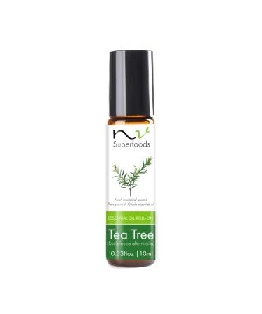 NV Superfoods Tea Tree Essential Oil Roll-On - 10 ml - 100% Natural Premium Therapeutic Grade Oil for Skin Care Nail and Hair Growth & Home Essentials