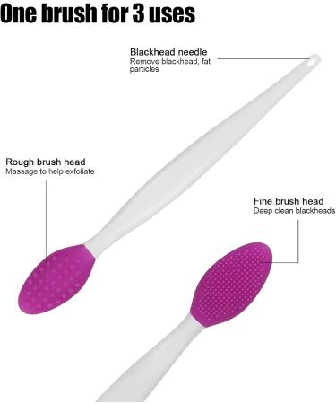 Buy Double-Sided Silicone Nose Cleaning Tool - Blackhead Remover Brush for Home & Salon | Perfect Lip Scrub for Women (Purple - Buy Online on GoSupps.com