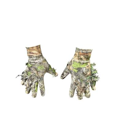 QuikCamo Mossy Oak and Realtree Lightweight 3D Leafy Camo Hunting Gloves for Men (Touch Screen Enabled or Fingerless Options) Touch Screen Tips: NWTF Obsession Large/XL