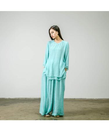 KSUA Women's Traditional Chinese Tai Chi Zen Meditation Uniform - Small Blue - Buy Online on GoSupps.com