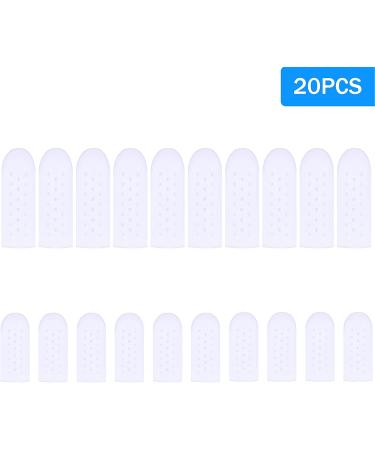 20 Pieces Silicone Finger Protectors for Wound Healing and Pain Relief - Breathable Finger Caps for Cracked Fingers, Eczema, Blisters, and Corn - Finger Cover Sleeves for Trigger Finger and Broken Toe - White - Buy Online on GoSupps.com