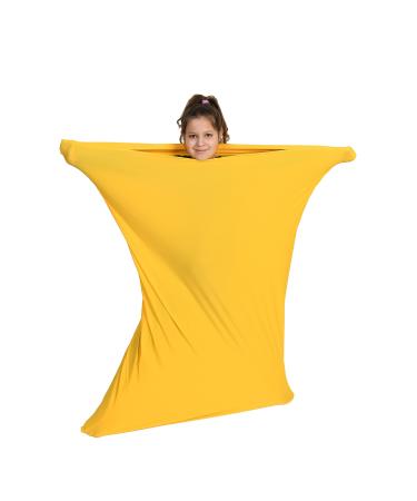 Sensory Owl Full Body Sock - ADHD Autism Stress and Anxiety Relieve - Deep Pressure Stimulation - Sensory Exercise Therapy Toy - Strong Super Soft Lycra Wrap - Yellow Size L Yellow L - (max 155cm)