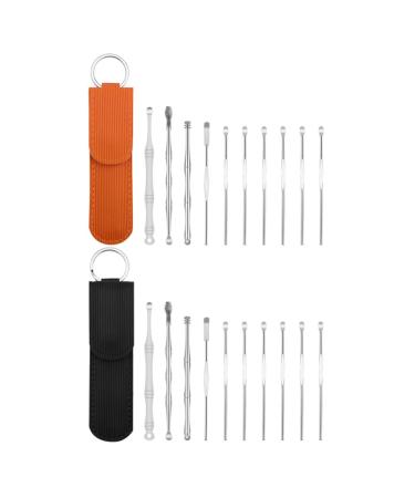 2sets Ear Pick Suit Cleaning Tools for Ear Portable Ear Pick Ear Wax Cleaning Kit Ear Pick Cleaners Wax Curette Ear Cleaning Tools Ear Cleaning Spoon Ear Spoon Ear Wax Remover