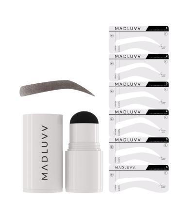 MADLUVV Patented Eyebrow Stamp Stencil Kit, 1-Step Brow Stamp + Shaping Kit, The Original Viral Eyebrow Stamp and Stencil Set (Dark Brown)