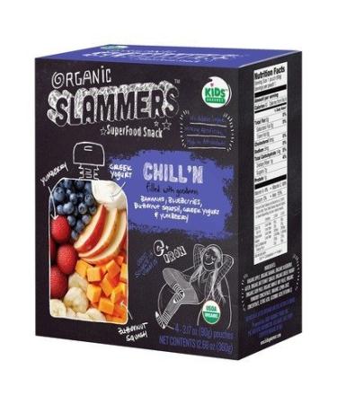 Organic Slammers Superfood Snack Chill'n 4 Count 3.17oz Pouches 2 Pack