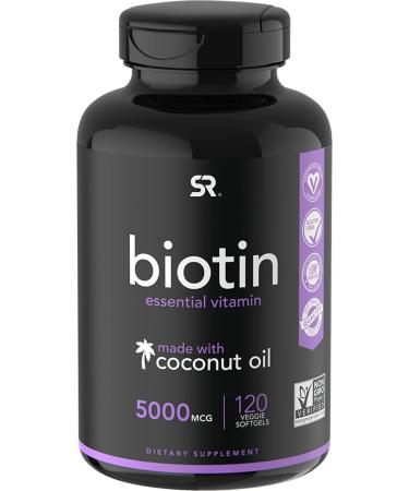 Sports Research Biotin 5,000 - 120 Mini-Veggie Softgels