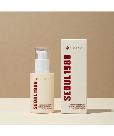 KSECRET SEOUL 1988 Serum : Retinal Liposome 2% + Black Ginseng 30ml/1.01fl.oz | 58% Black Ginseng Extract | Retinal serum Bakuchiol VitaminC&3Peptides for Wrinkle Care | Korean Skincare | seoul1988