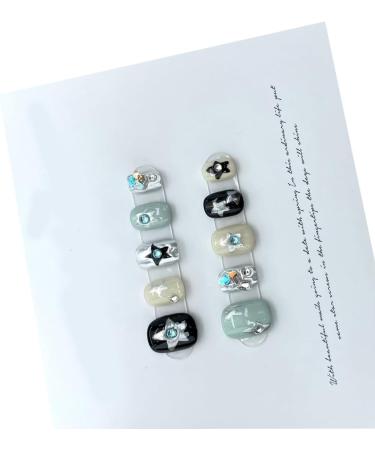 Ruarby Gothic Short Press on Nails Handcrafted Round Accessories False Stick on Nails for Women and Girls - Buy Online on GoSupps.com