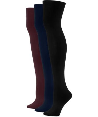 No Nonsense womens Yoga Waistband Blackout Tights - 3 Pair Pack