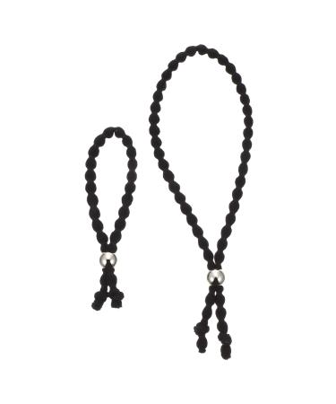 Beaupretty 2pcs Extra Long Natural Hair Ties Sliding Ponytail Holder Elastic Hair Ties Kinky Swirly Braids Thick Braided Curly Hair Rope for Women Girls Hair Accessories Black