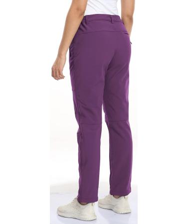 SPOSULEI Women's Fleece Lined Waterproof Softshell Hiking Pants - Purple Small - Buy Online on GoSupps.com