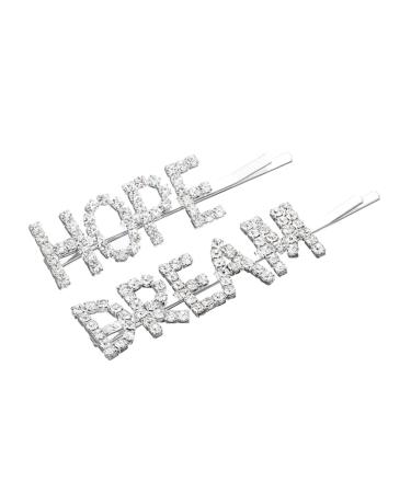 LALAFINA 1 Pair Side Clip Wedding Barrette Hair Clips with Words Hair Accessories for Women Wedding Rhinestone Headpiece Women Hair Decorations Alloy European and American Big Hairpin Miss