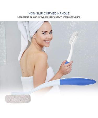 Premium Long Stem Foot Brush & Bimsstein - Removes Dead Skin Cleans & Massages Feet | Best Foot Care Tool for Healthy Skin - Buy Online on GoSupps.com