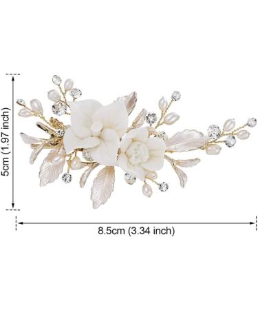 Bride Hair Clip Wedding Hair Clip Flower Wedding Hair Piece for Bride Hair Comb Barrette Bridal Hair Accessories Gold - Buy Online on GoSupps.com