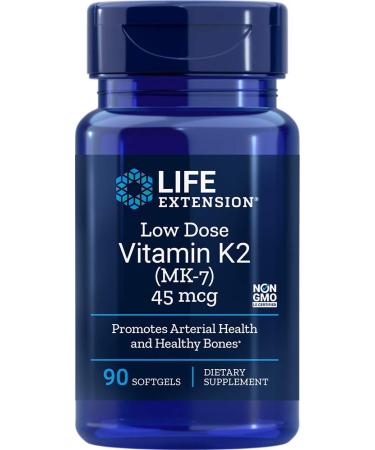Low-Dose Vitamin K2 Menaquinone-7 90 Softgels (Pack of 2)