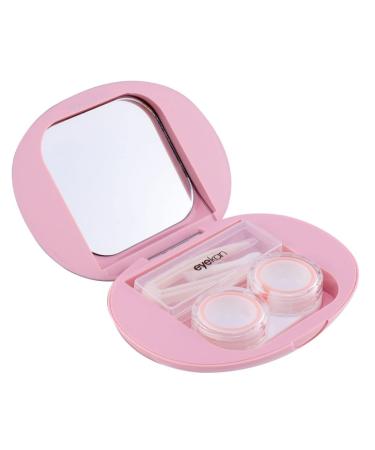 PartyKindom Box Companion Box For Contact Lenses Lens Case Container Invisible Pink 10.2x7.8cm