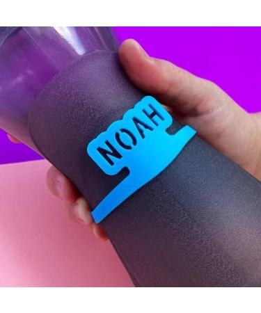 Personalized Bottle Bands - Pack of 4 Silicone Water Bottle Labels in Various Names & Colors - Buy Online on GoSupps.com