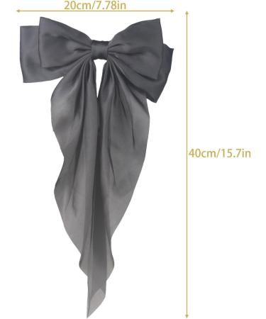 MOUOGO Silky Satin Hair Bows Oversized Long Tail for Women Girls Mujeres - Aesthetic Hair Accessories for Coquette and Mo os Large Ribbon Barrettes with Metal Clips Ni as' Hairstyles - Buy Online on GoSupps.com