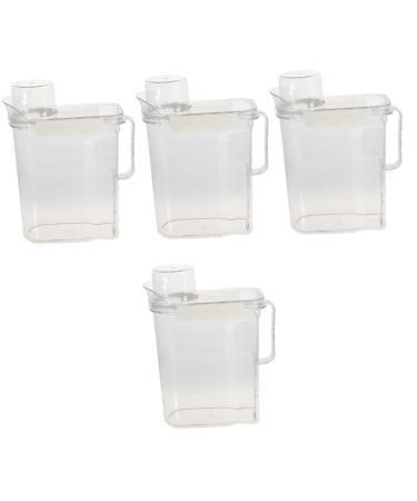 TOBBOMEY 4pcs Laundry Storage Box Lotion Fabric Softener Liquid Soap Dispensers Transparent Plastic