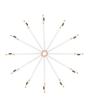 DRESSOOS 12pcs Eyebrow Pencil Sharpener Wood Brow Pencil Wood Eyebrow Pencil Women Brow Pencil White Wooden