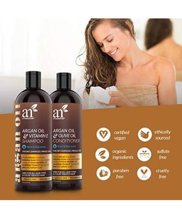 ArtNaturals Moroccan Argan Oil Hair Loss Shampoo & Conditioner Set - Sulfate-Free Treatment for Hair Loss, Thinning Hair & Hair Growth - 16 Fl Oz (2 Pack) - For Men & Women - Buy Online on GoSupps.com