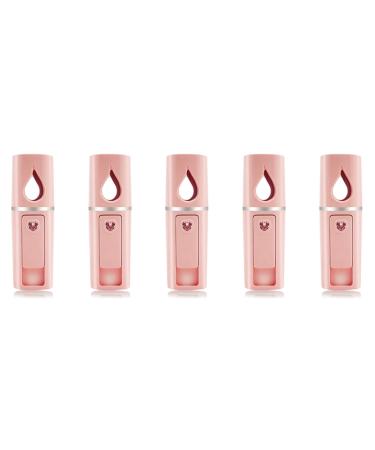 Jalzdieod 5X Portable Nano Mister Mini Steamer Atomization Eyelash Extensions with Mirror Pink
