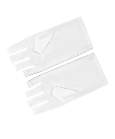 UV gloves Nail gloves anti -uv fingerless gloves anti black sunscreen special for UV lamp for gel nails short brief white - Buy Online on GoSupps.com