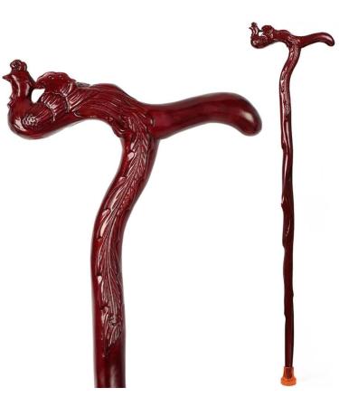 Wooden Cane Solid Walking Stick Crutch Wooden Sticks Solid Wood Old Wooden Stick Mahogany Cane Walking -Affordable Gift for Your Loved One for Elderly Seniors (B) Lucky Star