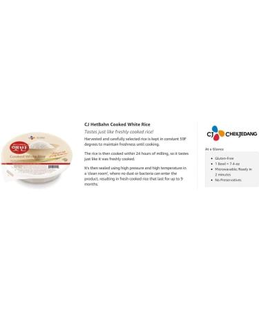 CJ Cooked Rice (Hetbahn) - Korean Microwavable Instant White Rice 210g (Pack Of 12) - Buy Online on GoSupps.com
