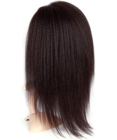 Buy QQ qq Real Hair Long Kinky Straight Lace Front Wigs - Pre Plucked 13x5 - Curly Bob Wigs for Black Women - 150% Density - 22 Inch - Buy Online on GoSupps.com