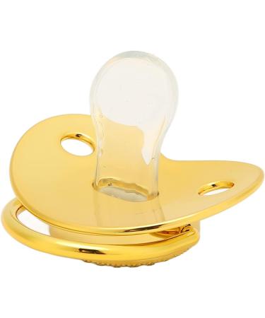 Alomejor Curved Baby Pacifier - 26 Letters Safe Materials Healthy Bling with Clips | 6-18 Months | Golden Color - Buy Online on GoSupps.com