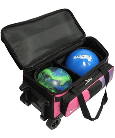 Pyramid Path Deluxe Double Roller Bowling Bag - Black/Hot Pink/Purple - Buy Online on GoSupps.com