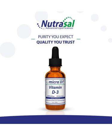 Nutrasal Micro D3 Vitamin D-3 Drops - High Concentrate (2 Million IU's) Vitamin D3 with Nano Technology and Up to 10X More Absorption -1 oz (30 ml) - Buy Online on GoSupps.com